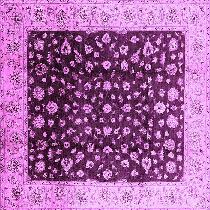 Square Machine Washable Oriental Purple Industrial Area Rugs, wshurb716pur