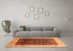 Machine Washable Oriental Orange Industrial Area Rugs in a Living Room, wshurb716org