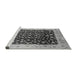Sideview of Machine Washable Oriental Gray Industrial Rug, wshurb716gry