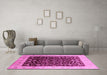 Machine Washable Oriental Pink Industrial Rug in a Living Room, wshurb716pnk