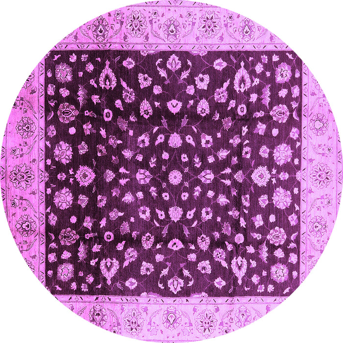 Round Machine Washable Oriental Purple Industrial Area Rugs, wshurb716pur