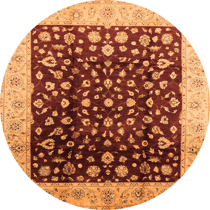 Round Oriental Orange Industrial Rug, urb716org