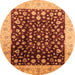 Round Oriental Orange Industrial Rug, urb716org