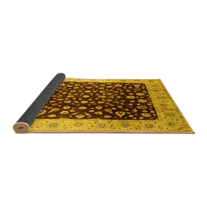 Sideview of Oriental Yellow Industrial Rug, urb716yw