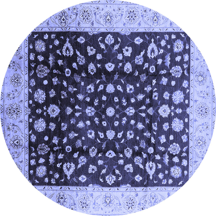 Round Oriental Blue Industrial Rug, urb716blu