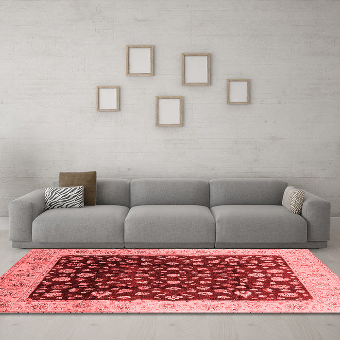 Industrial Red Washable Rugs