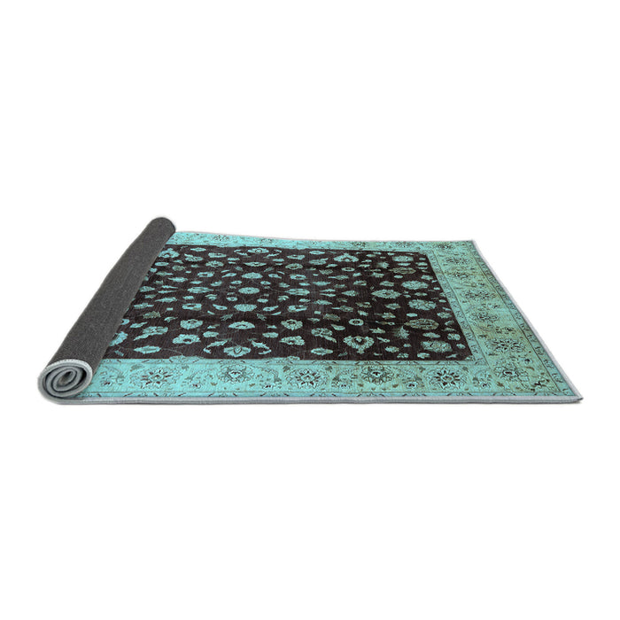 Sideview of Oriental Light Blue Industrial Rug, urb716lblu