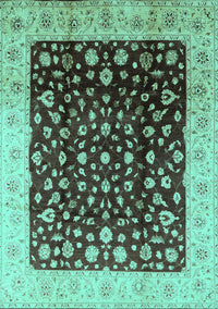 Oriental Turquoise Industrial Rug, urb716turq