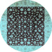 Round Oriental Light Blue Industrial Rug, urb716lblu