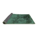 Sideview of Oriental Turquoise Industrial Rug, urb717turq