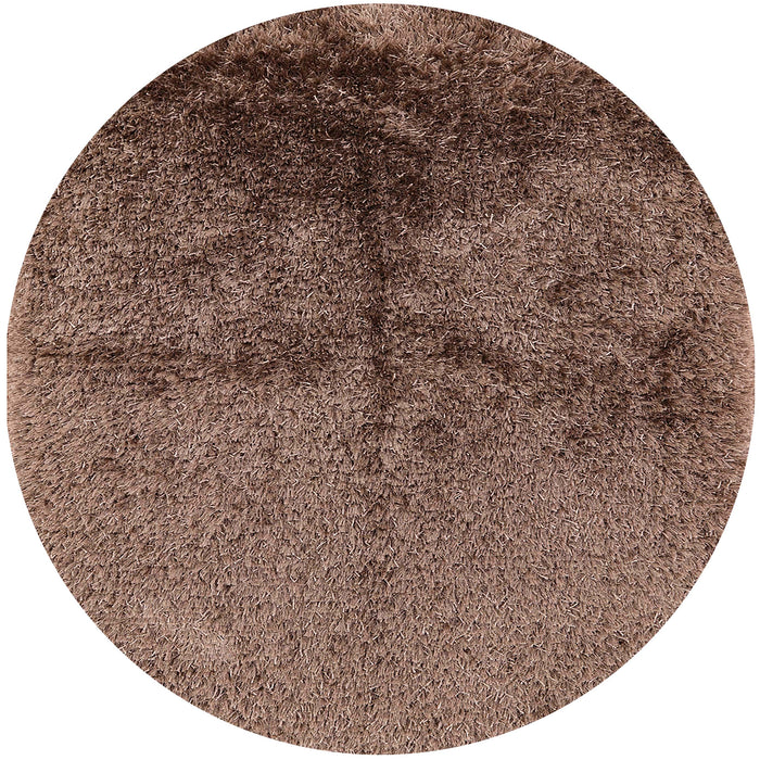 Round Machine Washable Industrial Modern Light Copper Gold Rug, wshurb717