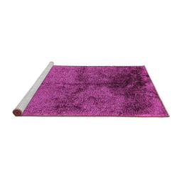 Sideview of Machine Washable Oriental Pink Industrial Rug, wshurb717pnk
