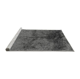 Sideview of Machine Washable Oriental Gray Industrial Rug, wshurb717gry
