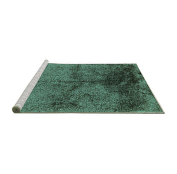 Sideview of Machine Washable Oriental Turquoise Industrial Area Rugs, wshurb717turq