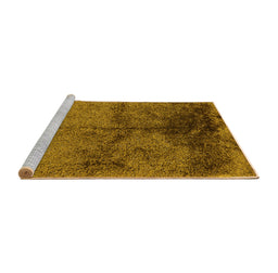 Sideview of Machine Washable Oriental Yellow Industrial Rug, wshurb717yw