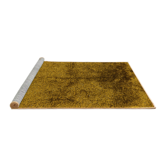 Sideview of Machine Washable Oriental Yellow Industrial Rug, wshurb717yw