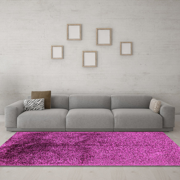 Machine Washable Oriental Pink Industrial Rug in a Living Room, wshurb717pnk