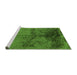 Sideview of Machine Washable Oriental Green Industrial Area Rugs, wshurb717grn