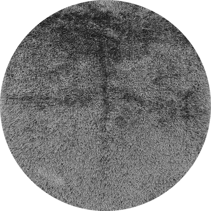 Round Machine Washable Oriental Gray Industrial Rug, wshurb717gry