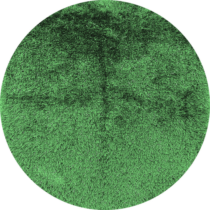 Round Oriental Emerald Green Industrial Rug, urb717emgrn