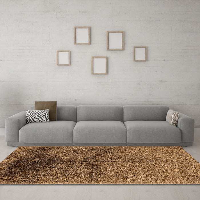 Machine Washable Oriental Brown Industrial Rug in a Living Room,, wshurb717brn