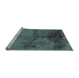 Sideview of Machine Washable Oriental Light Blue Industrial Rug, wshurb717lblu
