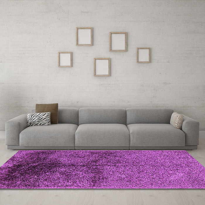 Machine Washable Oriental Purple Industrial Area Rugs in a Living Room, wshurb717pur