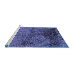 Sideview of Machine Washable Oriental Blue Industrial Rug, wshurb717blu