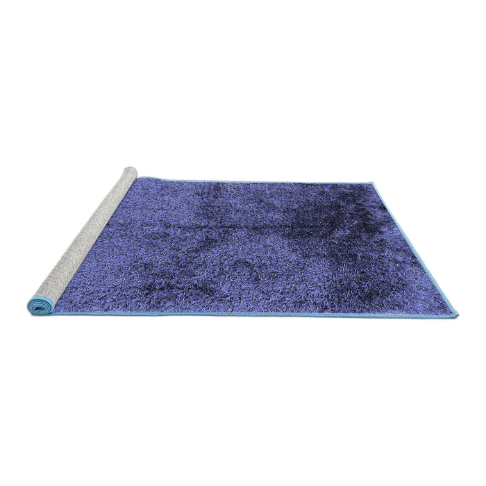 Sideview of Machine Washable Oriental Blue Industrial Rug, wshurb717blu