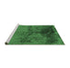 Sideview of Machine Washable Oriental Emerald Green Industrial Area Rugs, wshurb717emgrn