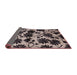 Sideview of Mid-Century Modern Charcoal Black Oriental Rug, urb718