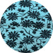 Round Oriental Light Blue Industrial Rug, urb718lblu