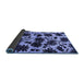 Sideview of Oriental Blue Industrial Rug, urb718blu