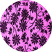 Round Oriental Pink Industrial Rug, urb718pnk