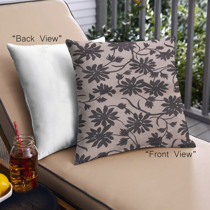 Front View of Mid-Century Modern Urban Square Charcoal Black Throw Pillow, 18 inch by 18 inch, pwurb718
