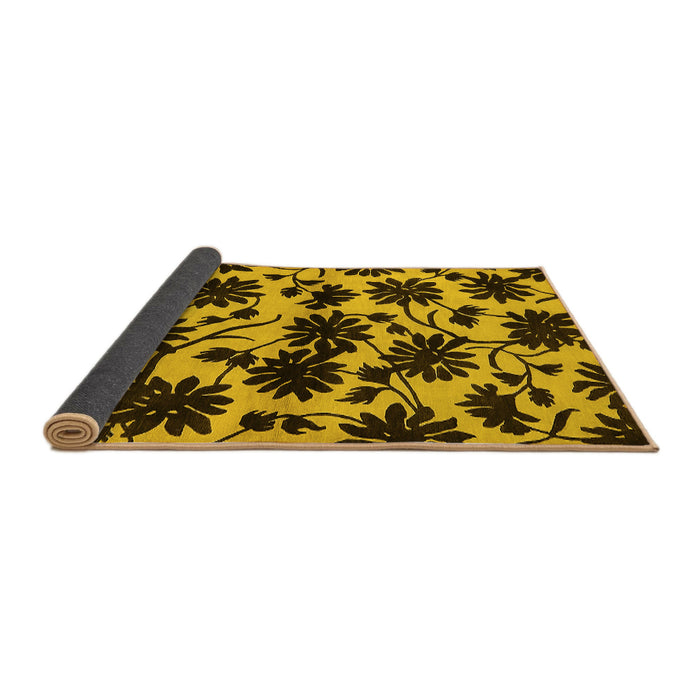 Sideview of Oriental Yellow Industrial Rug, urb718yw