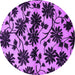 Round Oriental Purple Industrial Rug, urb718pur