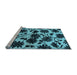 Sideview of Machine Washable Oriental Light Blue Industrial Rug, wshurb718lblu