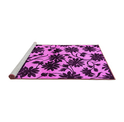 Sideview of Machine Washable Oriental Pink Industrial Rug, wshurb718pnk