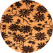 Round Oriental Orange Industrial Rug, urb718org