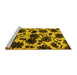 Sideview of Machine Washable Oriental Yellow Industrial Rug, wshurb718yw