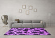 Machine Washable Oriental Purple Industrial Area Rugs in a Living Room, wshurb718pur