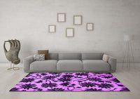 Machine Washable Oriental Purple Industrial Rug, wshurb718pur