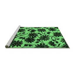 Sideview of Machine Washable Oriental Emerald Green Industrial Area Rugs, wshurb718emgrn