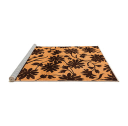 Sideview of Machine Washable Oriental Orange Industrial Area Rugs, wshurb718org