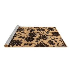 Sideview of Machine Washable Oriental Brown Industrial Rug, wshurb718brn
