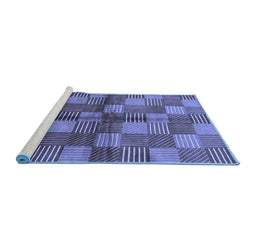Sideview of Machine Washable Oriental Blue Industrial Rug, wshurb719blu