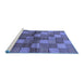 Sideview of Machine Washable Oriental Blue Industrial Rug, wshurb719blu