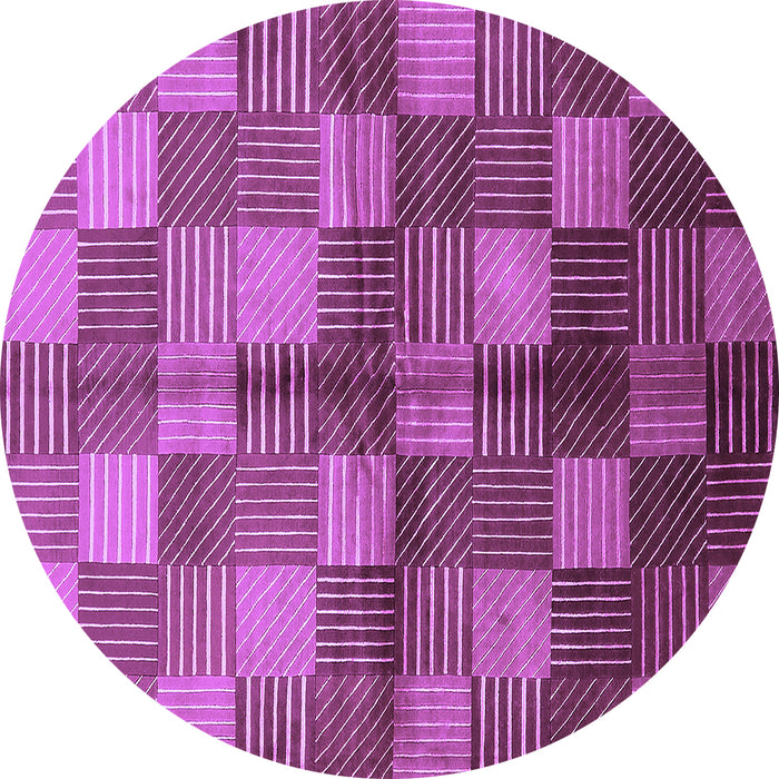 Round Oriental Purple Industrial Rug, urb719pur