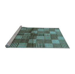 Sideview of Machine Washable Oriental Light Blue Industrial Rug, wshurb719lblu
